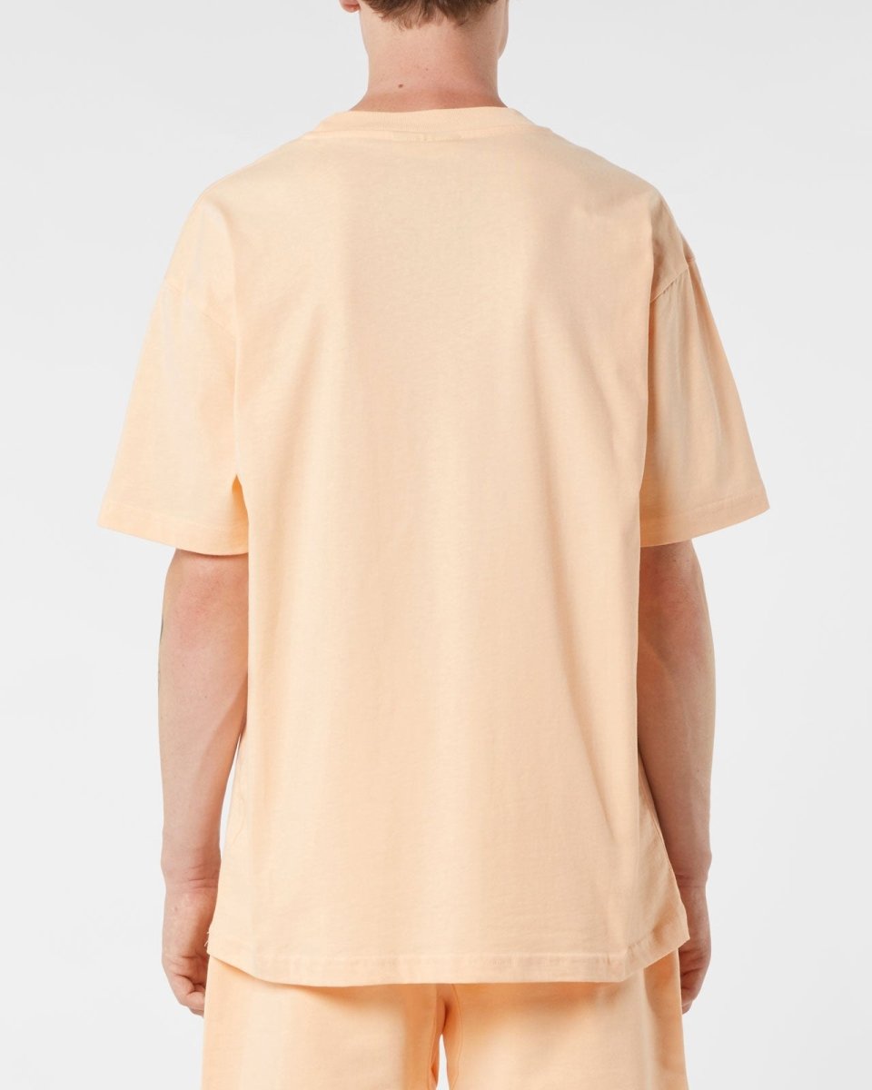 Vision Of Super PEACH T-SHIRT WITH EMBROIDERED FLAMING HEART Spedizione Gratuita