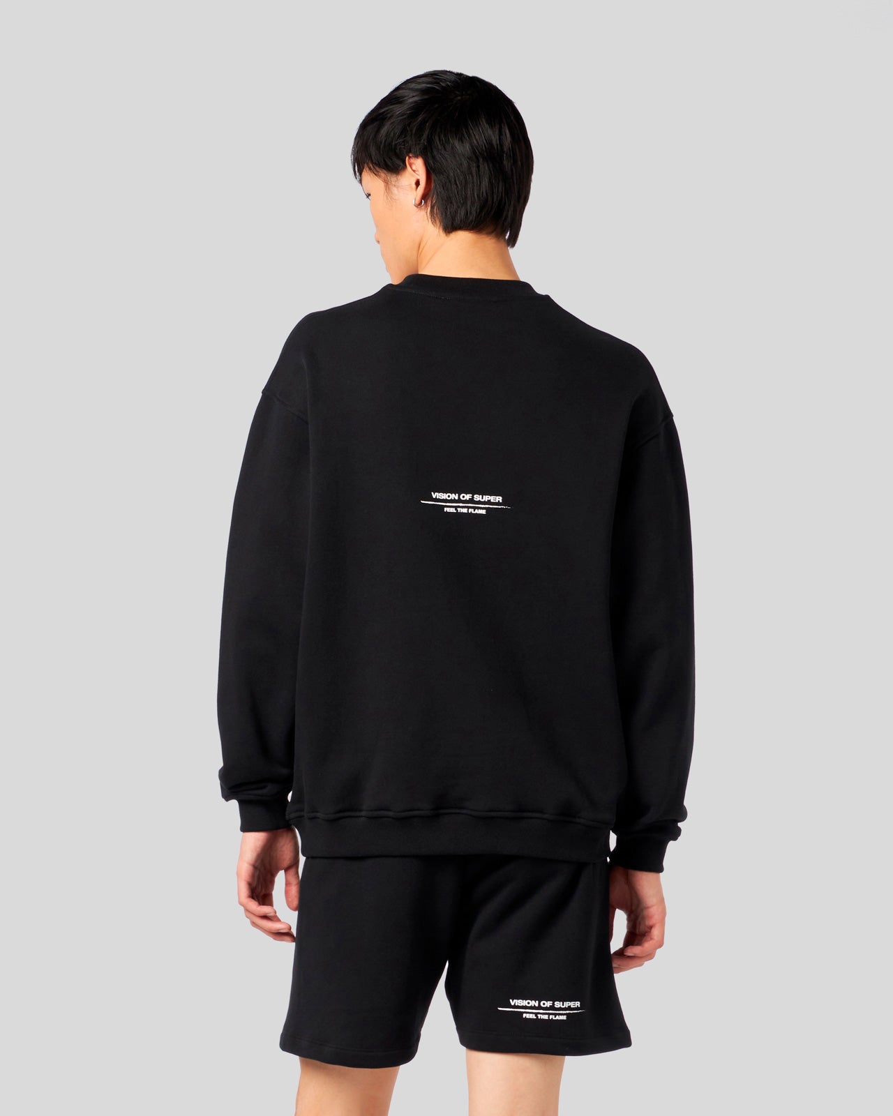 Vision Of Super BLACK CREWNECK WITH FLAMES LOGO Sottocosto