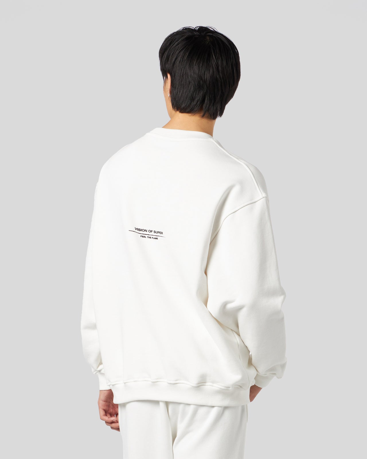Vision Of Super WHITE CREWNECK WITH FLAMES LOGO Novità