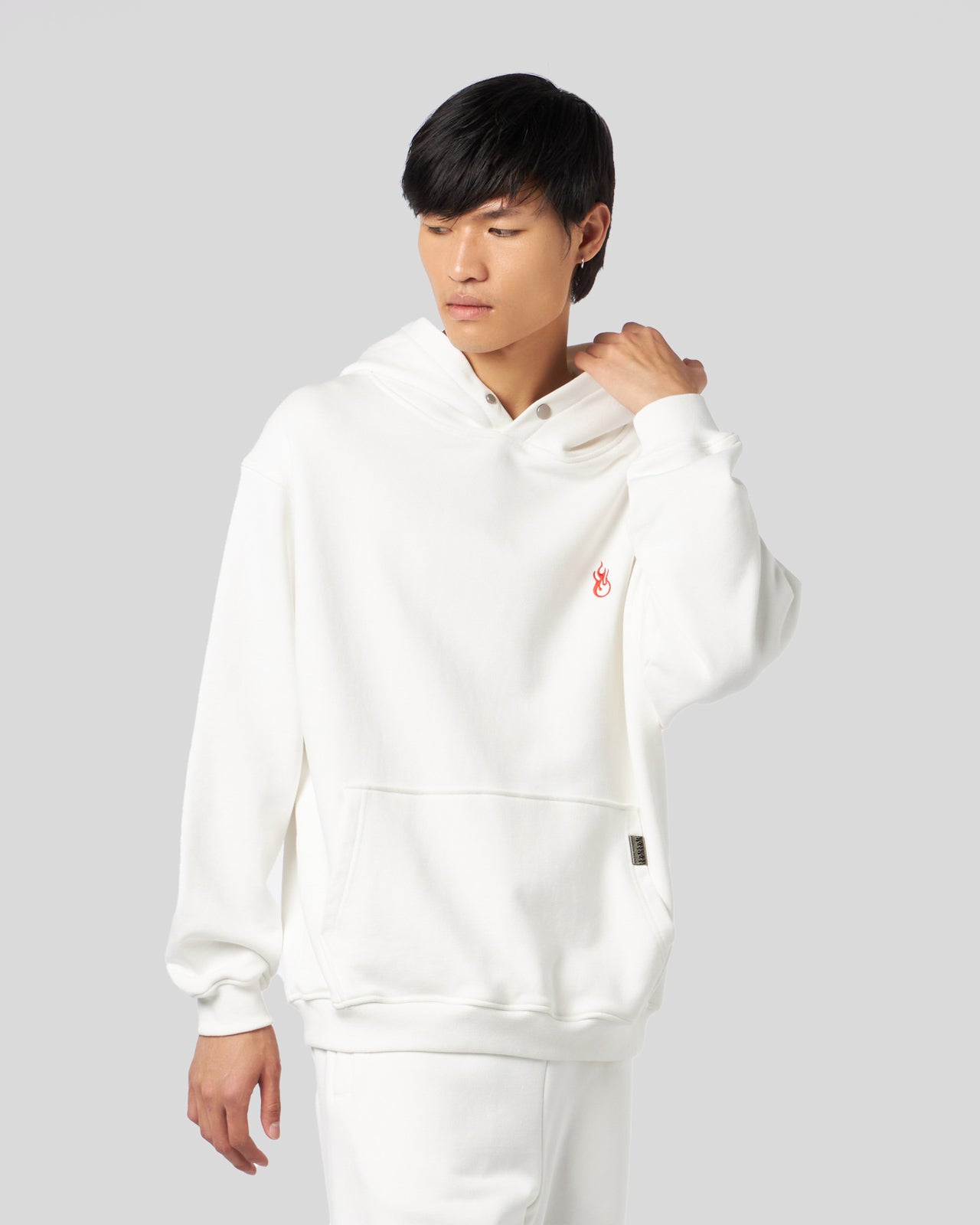 Vision Of Super WHITE HOODIE WITH FLAMES LOGO Presa