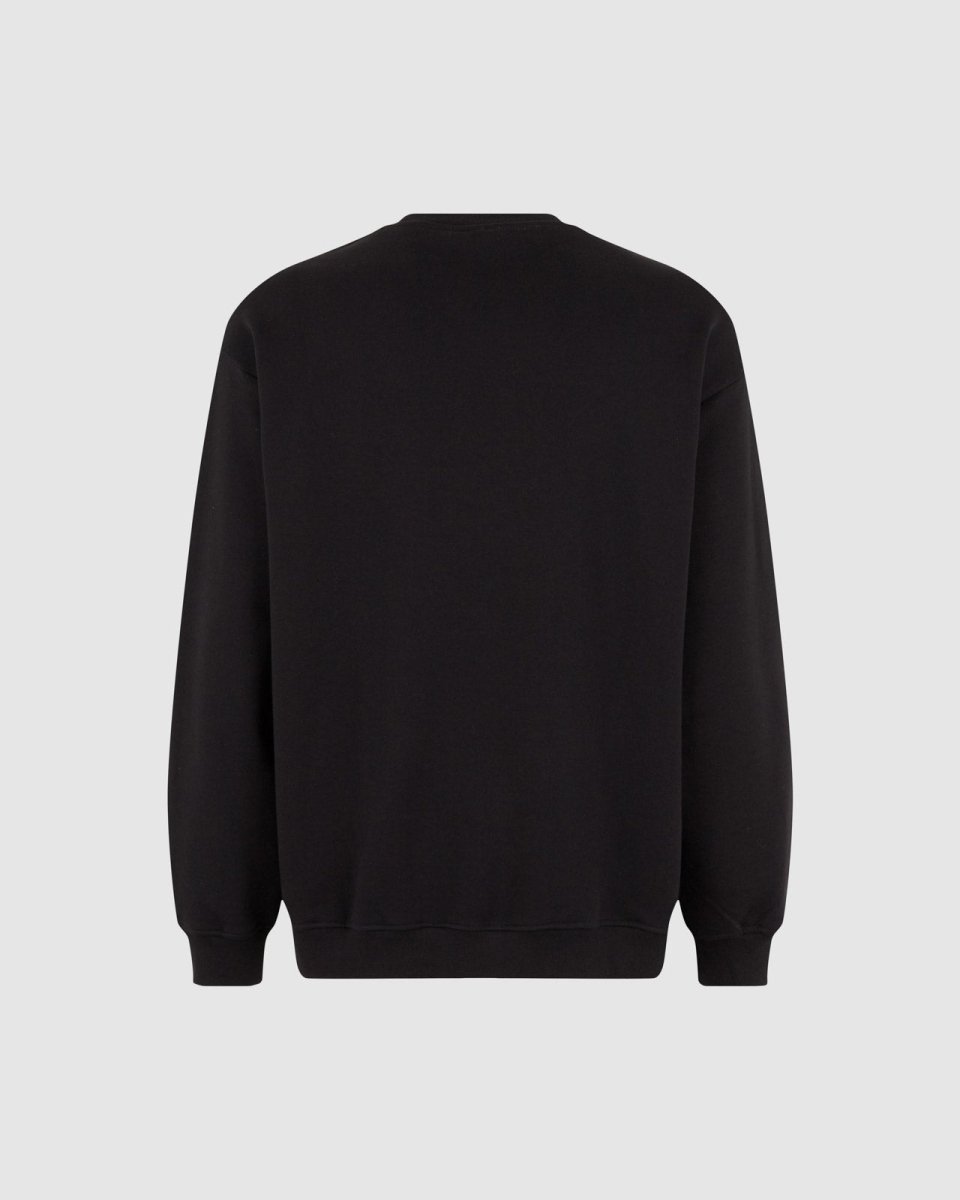 Vision Of Super BLACK CREWNECK WITH EMBROIDERED FLAMING HEART Sconto