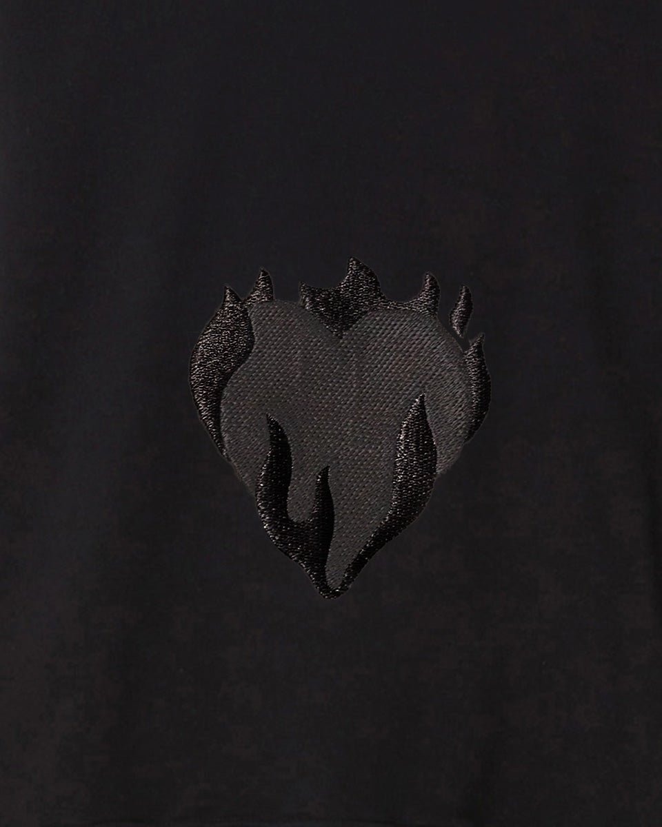 Vision Of Super BLACK CREWNECK WITH EMBROIDERED FLAMING HEART Sconto