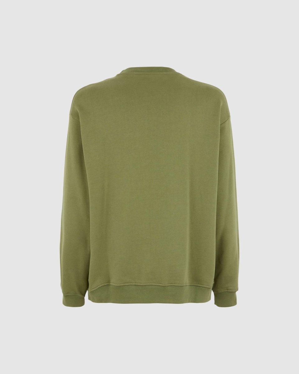 Vision Of Super GREEN CREWNECK WITH EMBROIDERED FLAMING HEART Vendite Flash