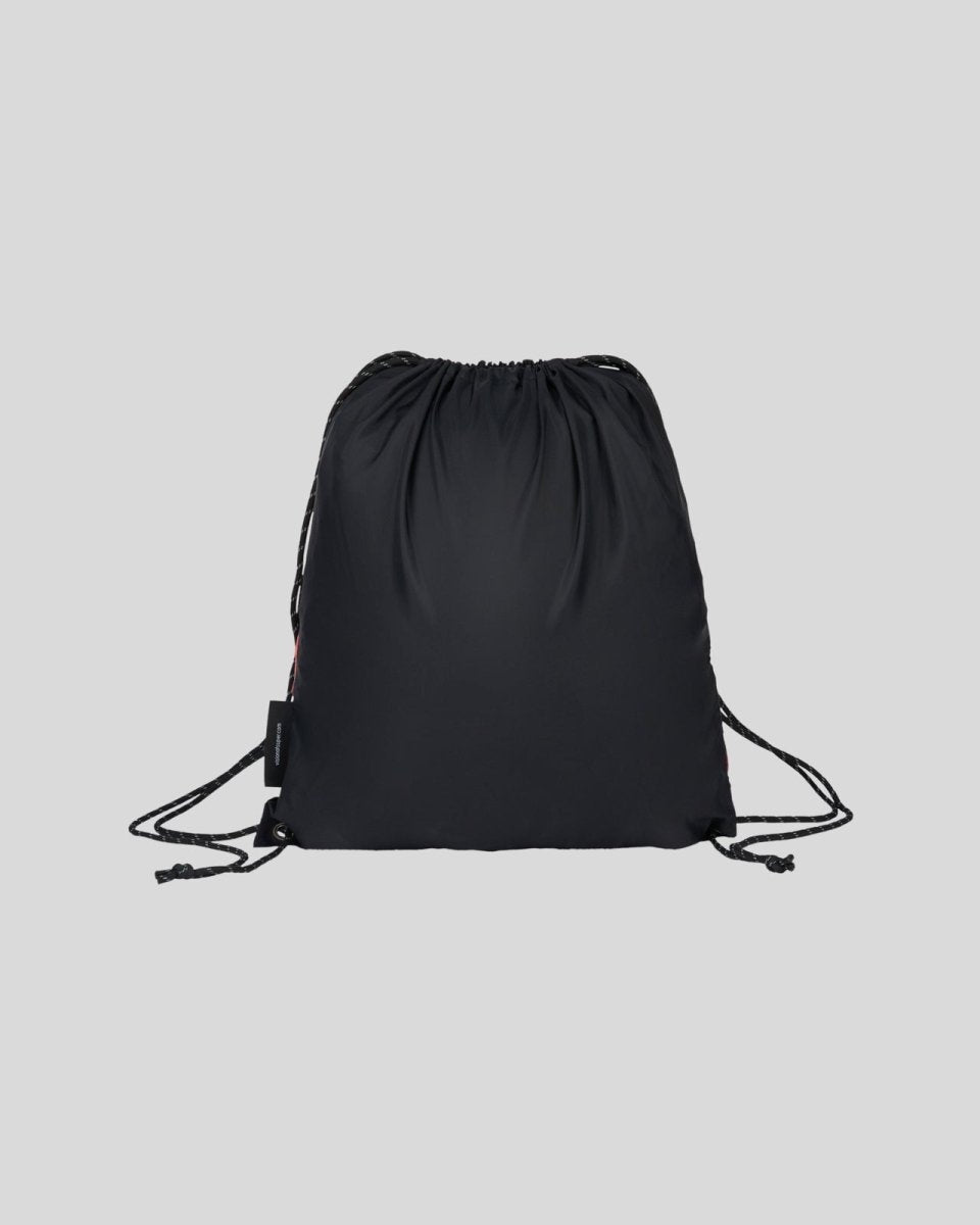 Vision Of Super BLACK DRAWSTRING BACKPACK WITH TRIPLE FLAMES AND LOGO PRINT Pezzi Unici