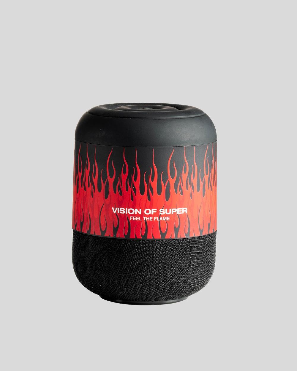 Vision Of Super BLACK SPEAKER WITH RED FLAMES AND WHITE LOGO Negozi Online