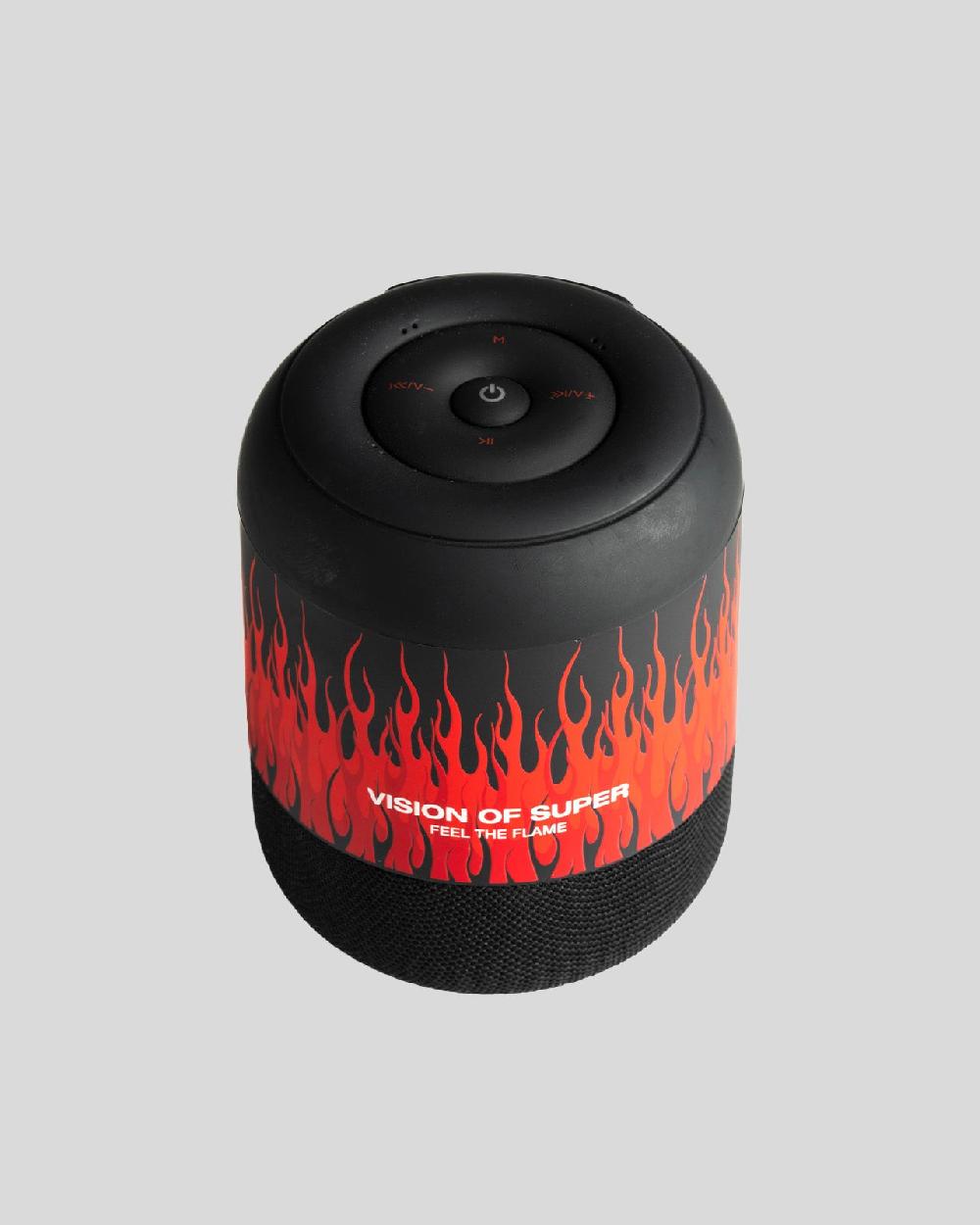 Vision Of Super BLACK SPEAKER WITH RED FLAMES AND WHITE LOGO Negozi Online