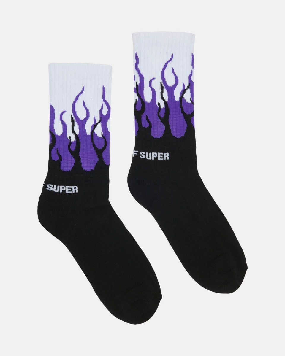Vision Of Super PURPLE DOUBLE FLAMES SOCKS Online