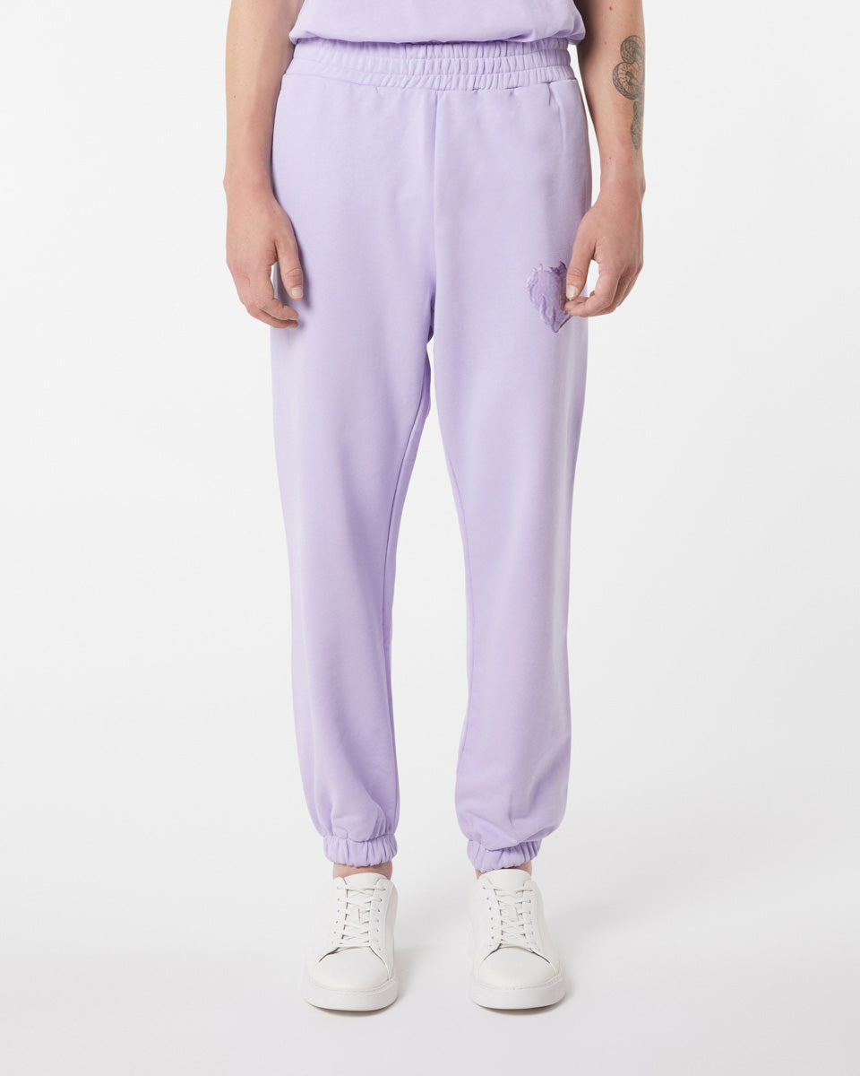 Vision Of Super LILAC PANTS WITH EMBROIDERED FLAMING HEART Negozio