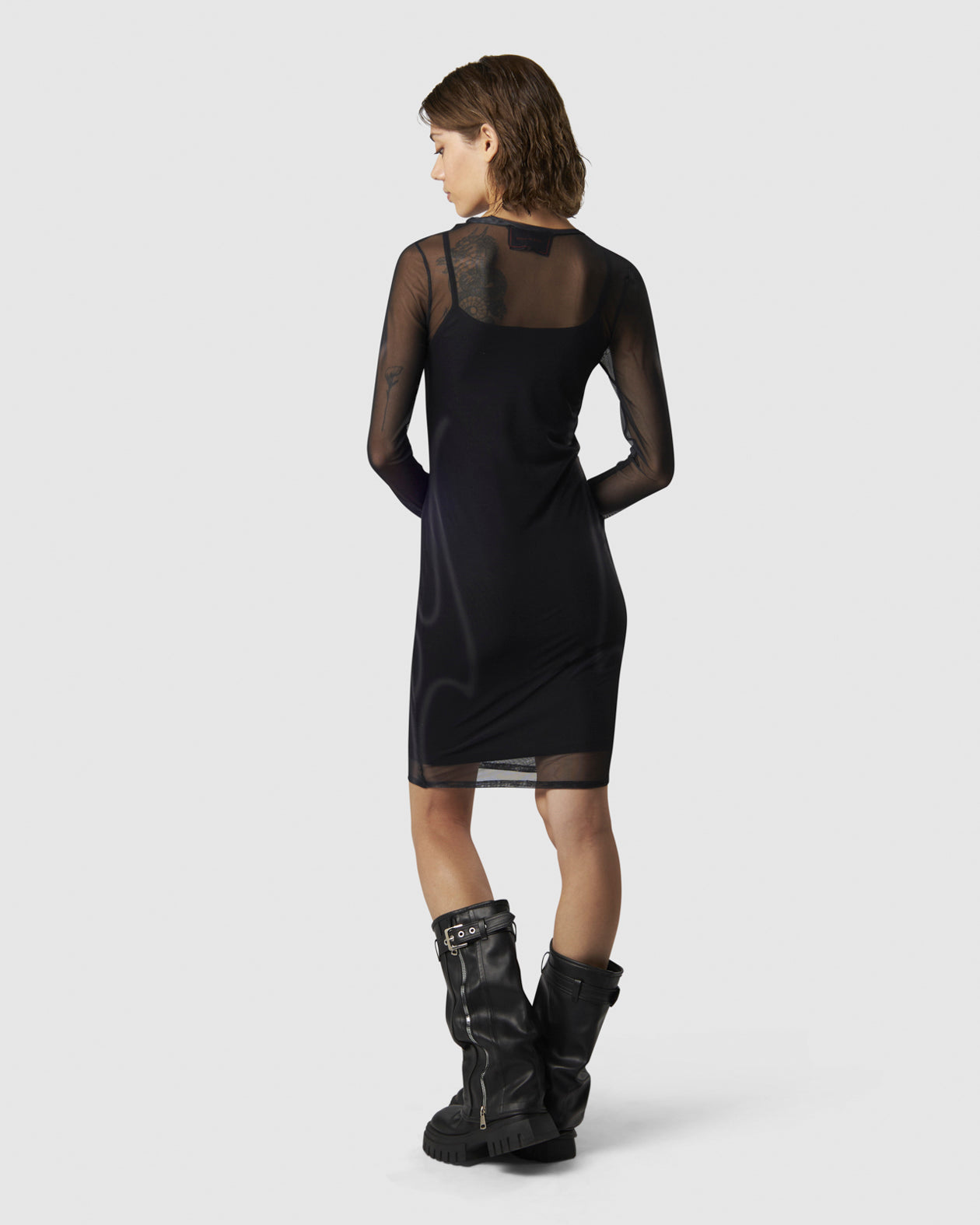 Vision Of Super BLACK DRESS WITH SAND TRIBAL FLAMES Presa