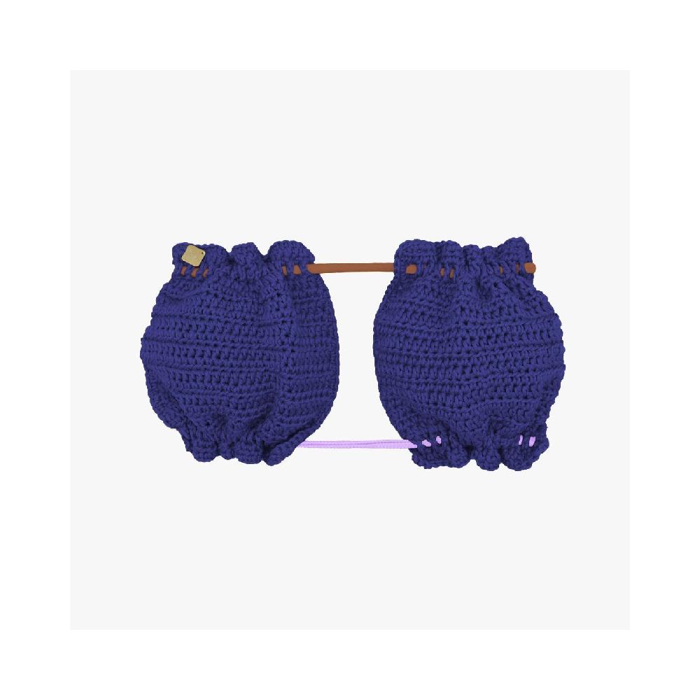 Alto Milano Top donna a bande in crochet Sangria Offerte