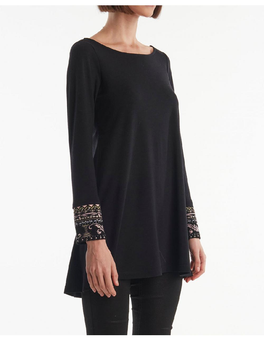 Angelo marani T-SHIRT IN JERSY CONPOLSI JACQUARD+APPL Nuova