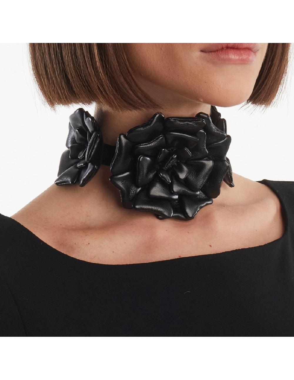 Angelo marani CHOKER C/FIORE IN ECOPELLE Lightning offer